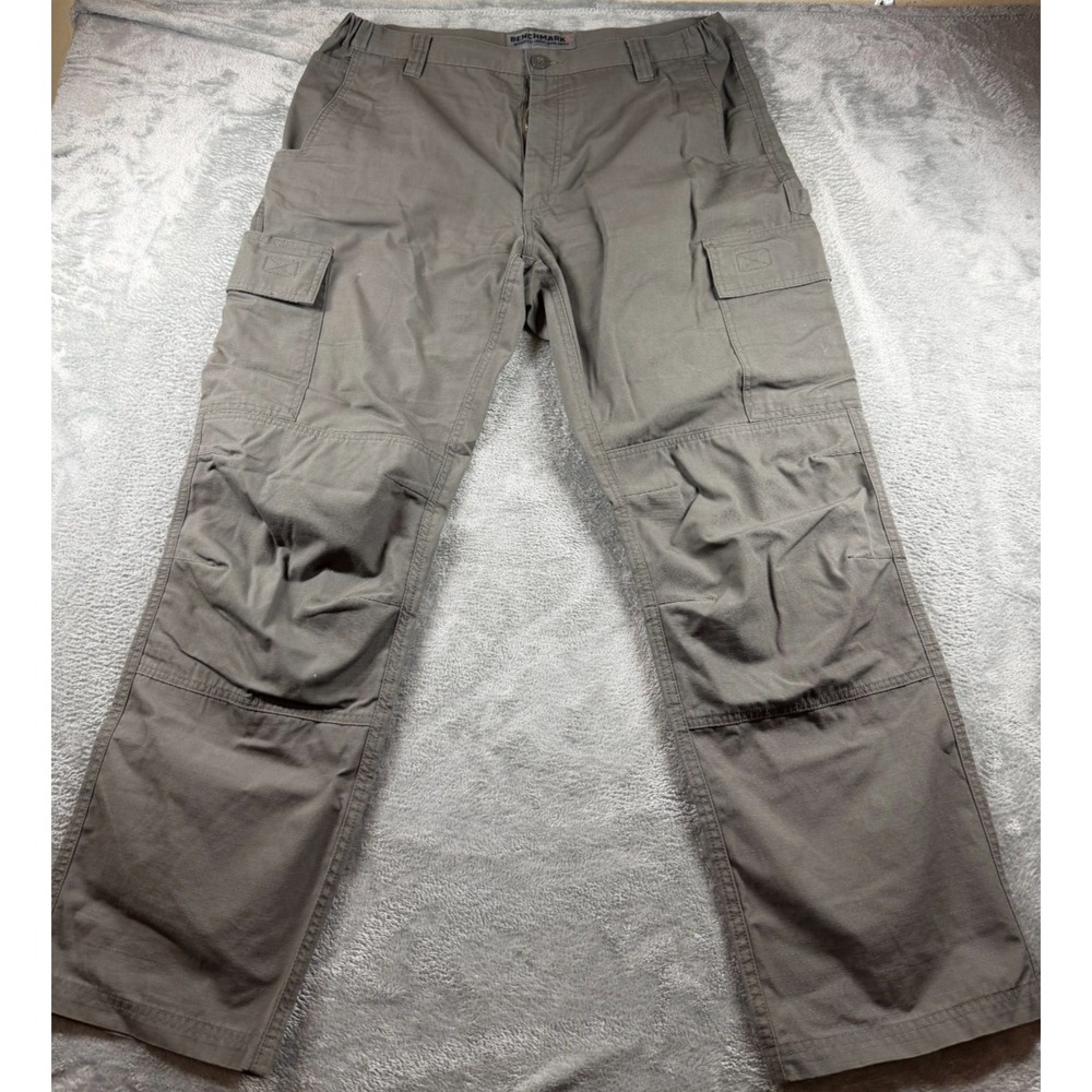 Benchmark Cargo Work Pants Mens Tag 36x32 Actual 38x32 Gray Utility